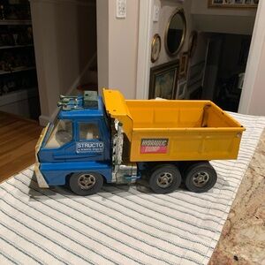Vintage Ertl Toys Structo Hydraulic Dump Truck Blue And Yellow